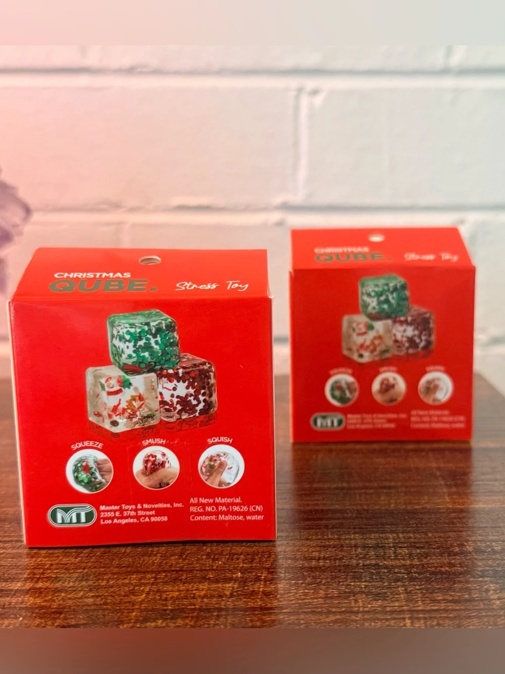 Christmas Qube Squishy 2 Pack | Viral Holiday Sensory Stress Toys | Master Toys